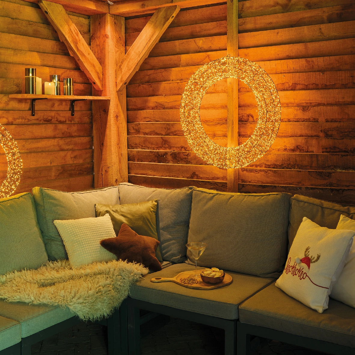 Majestetisk Micro LED Metallkrans med 5000 Lysende Perler