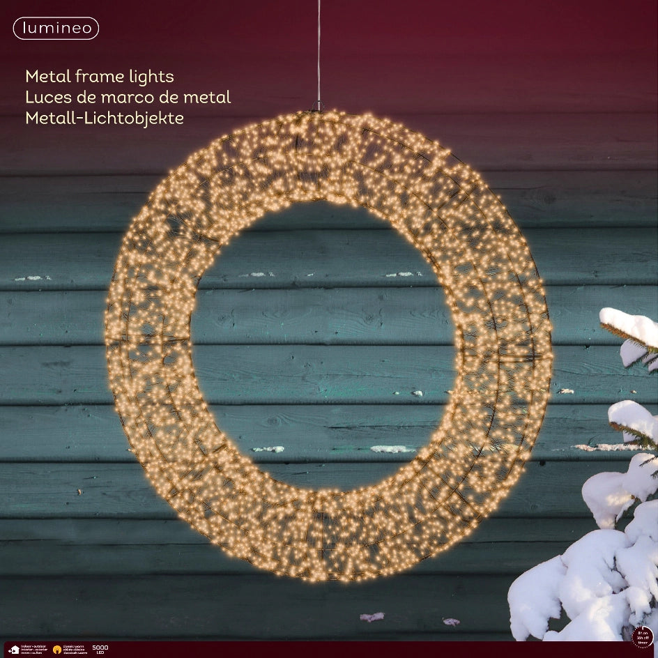 Majestetisk Micro LED Metallkrans med 5000 Lysende Perler