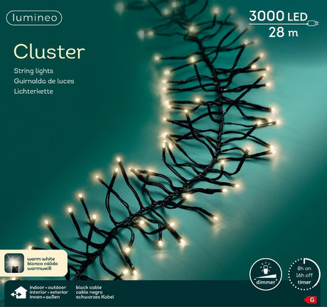 Julelys Cluster kun 0.9cm mellom lysene